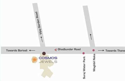 Gallery Cover Image of 1050 Sq.ft 2 BHK Apartment for rent in Cosmos Cosmos Jewels, Thane West for 23000