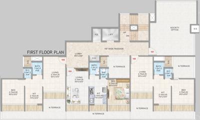 Gallery Cover Image of 1050 Sq.ft 2 BHK Apartment for rent in Aramus Residency, Kalamboli for 13000