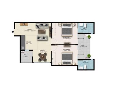 2 BHK फ़्लैट