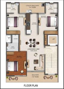 3 BHK इंडिपेंडेंट बिल्डर फ्लोर