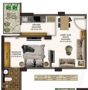 Gallery Cover Image of 400 Sq.ft 1 BHK Apartment for buy in Advitya Homes, Sector 143 for 1489000
