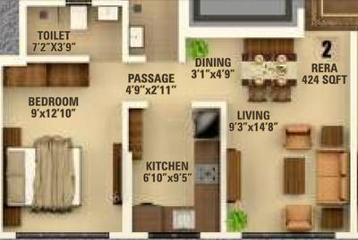 1 BHK फ़्लैट
