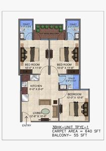 3 BHK फ़्लैट