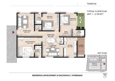 Gallery Cover Image of 1650 Sq.ft 3 BHK Apartment for buy in Nizampet for 4300000