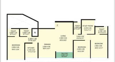 3 BHK अपार्टमेंट