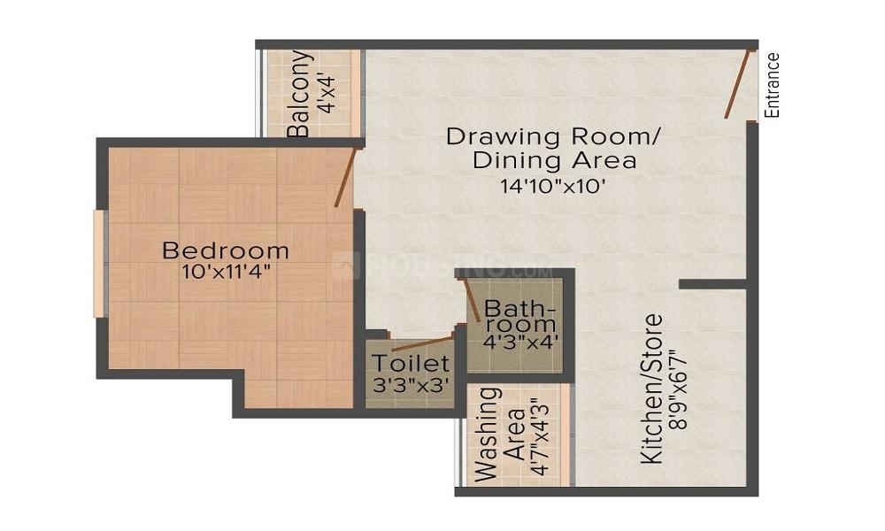 Floor Plan Floor Plan Image of 650 Sq.ft 1 BHK Apartment for buy in Sarkhej- Okaf for 2700000