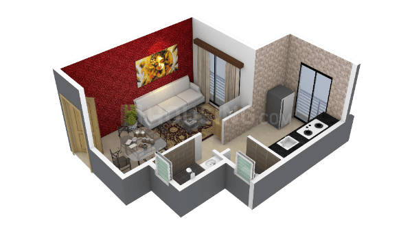 Floor Plan Floor Plan Image of 452 Sq.ft 1 RK Independent Floor for buy in Badlapur West for 1762800