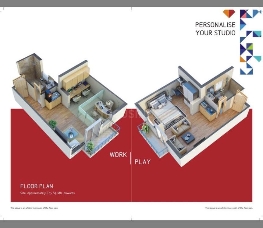 Floor Plan Floor Plan Image of 627 Sq.ft Studio Apartment for buy in Gomti Nagar for 6000000