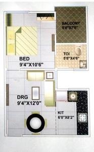 Gallery Cover Image of 504 Sq.ft 1 BHK Apartment for buy in Shreshtha Shreenath Heights, Rau for 1411000