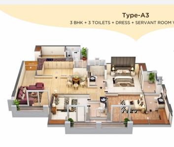 Gallery Cover Image of 2075 Sq.ft 3 BHK Apartment for buy in Chi I for 6640000