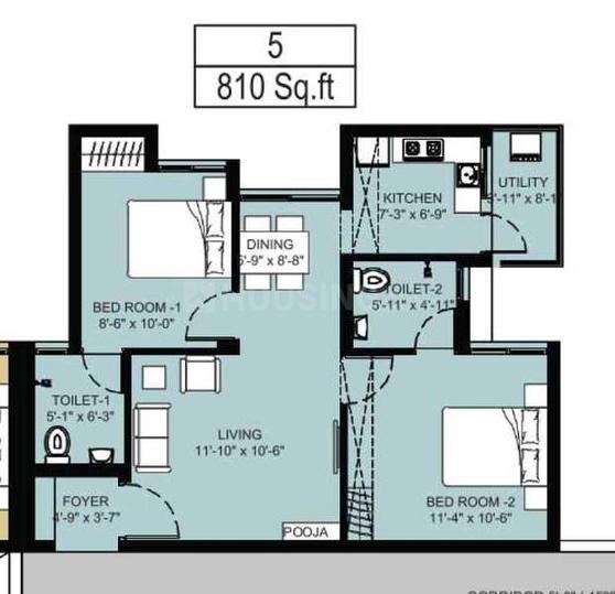 625 Sqft 2 BHK Flat for sale in Arun Excello Urmika Gokulapuram