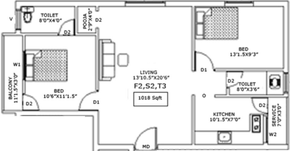 2 BHK Apartment