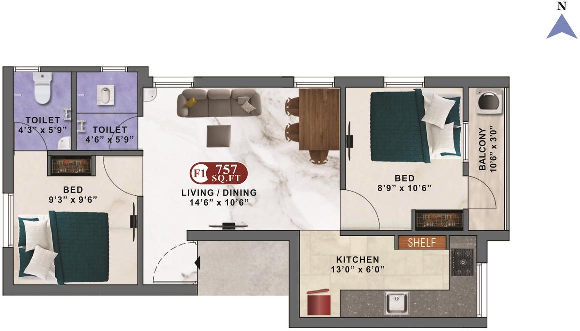 2 BHK Apartment