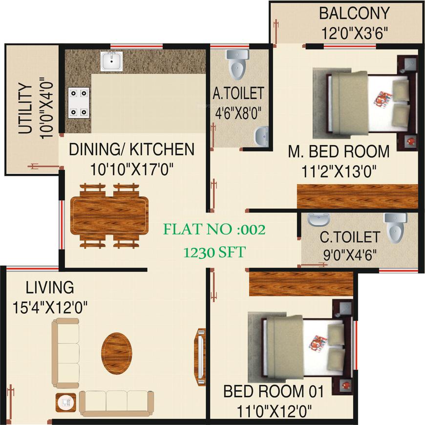 Honey Dew Floor Plan Akshayanagar, Bangalore