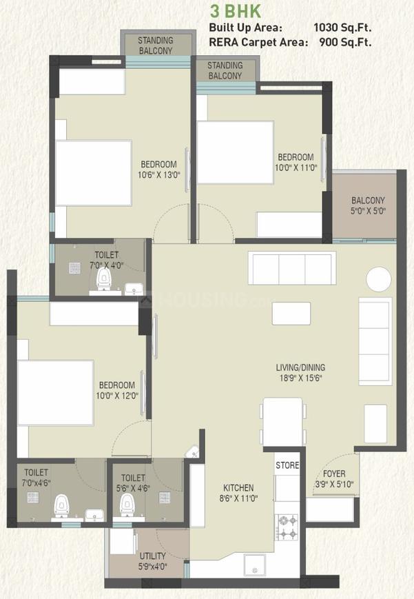 Everest Trinity Floor Plan Bhayli, Vadodara