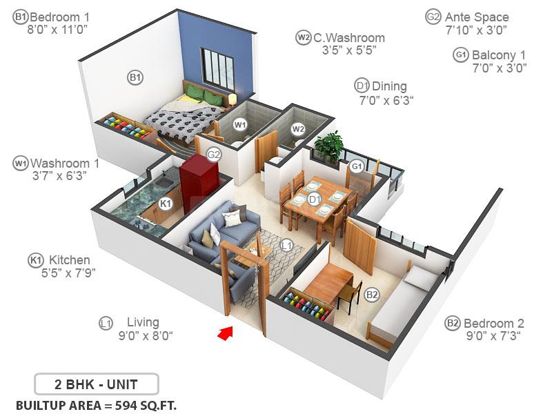 TVS Green Hills Floor Plan Perungalathur, Chennai