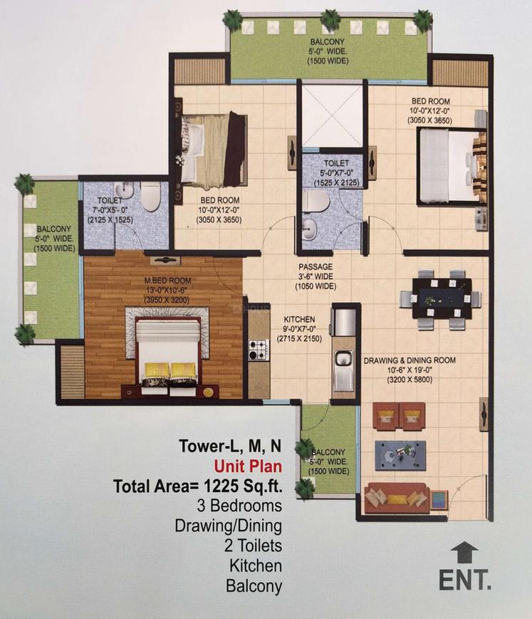Ajnara Le Garden Phase 3 Tower K L M & N - Image 14