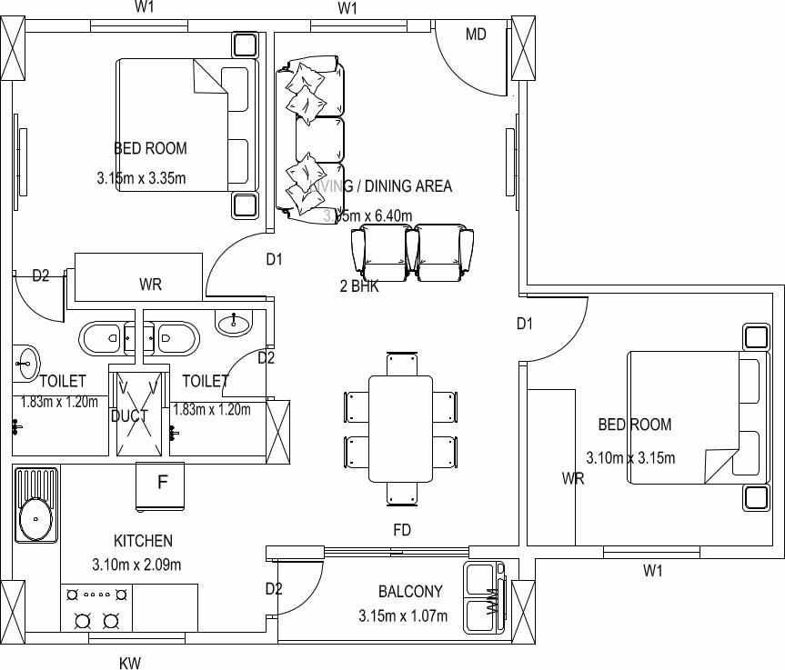 2 BHK Apartment