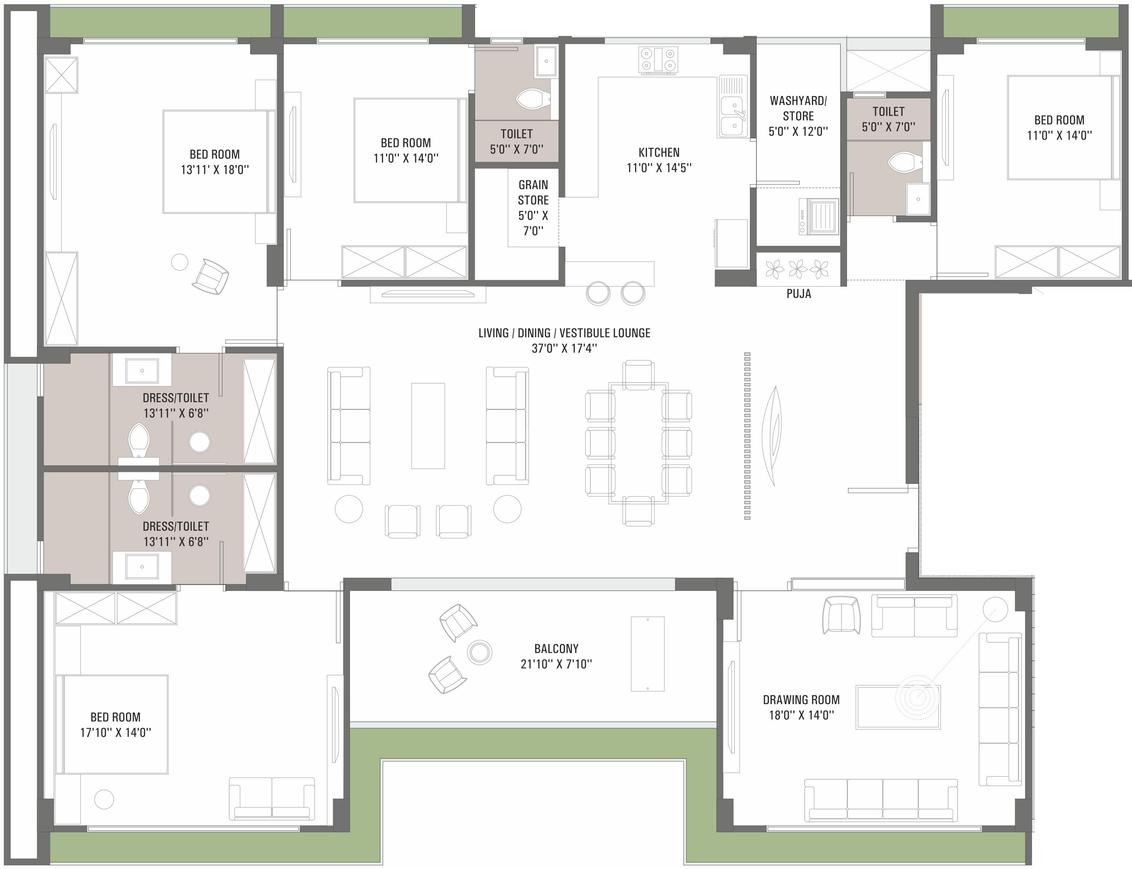 4 BHK Apartment