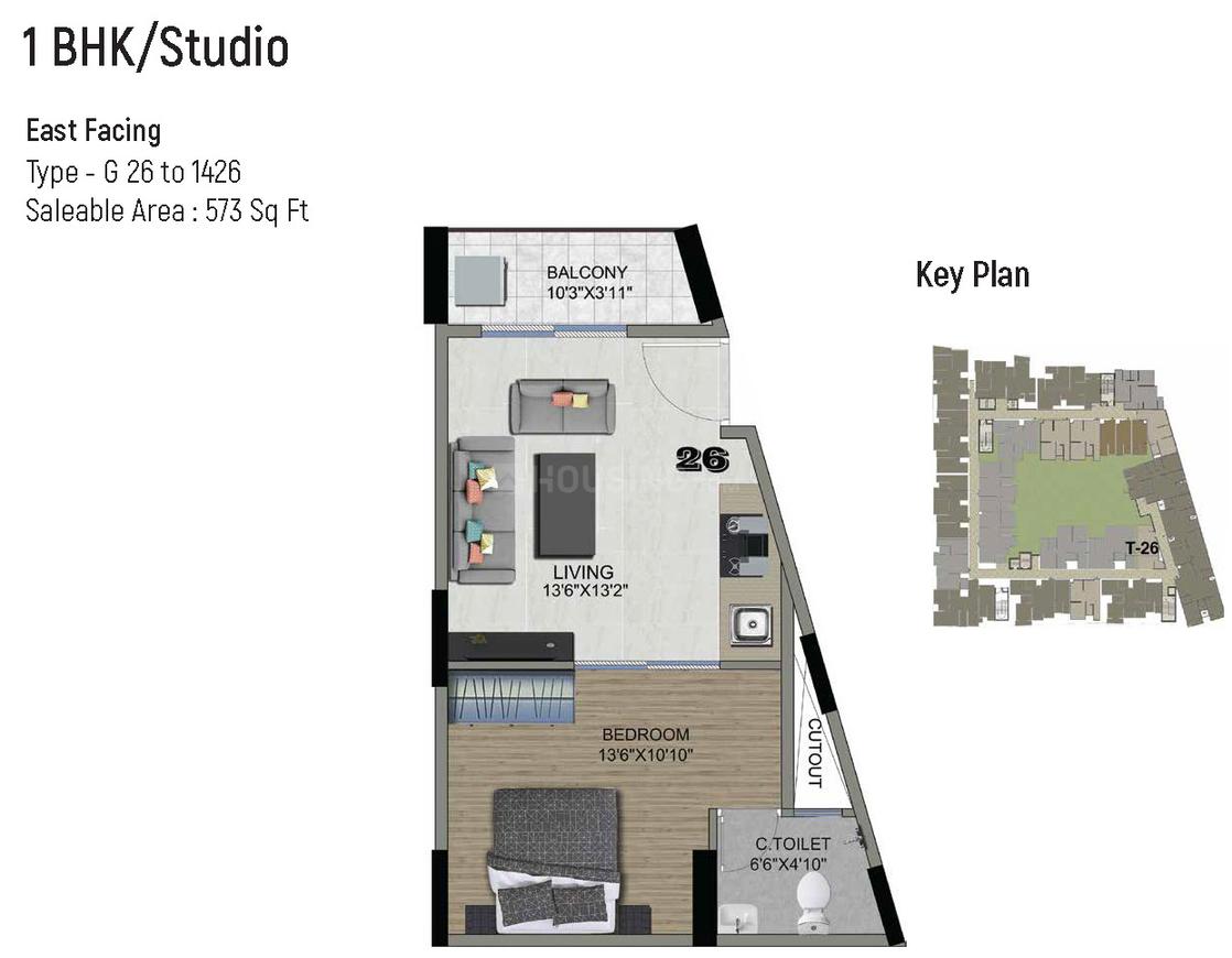 1 BHK Studio Apartment